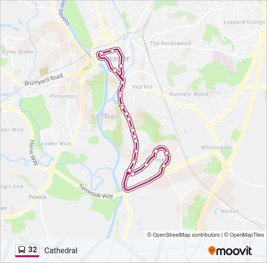 32 Bus Line Map