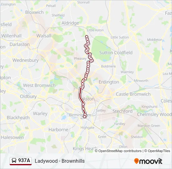 937A Bus Line Map