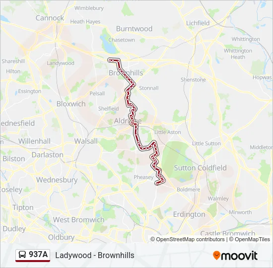 937A Bus Line Map
