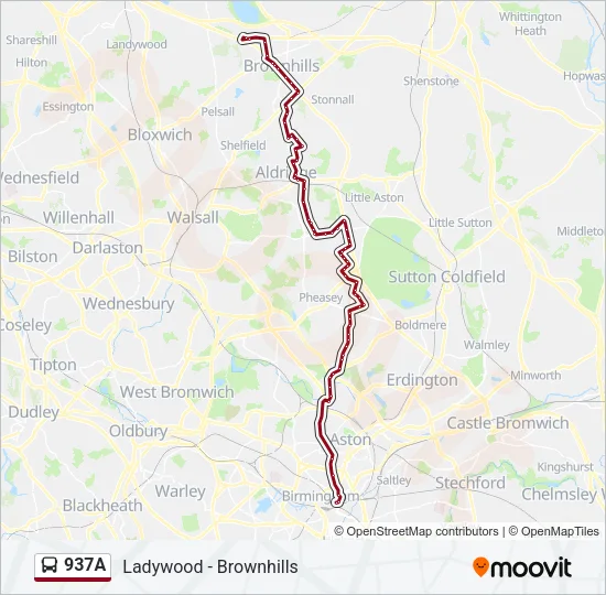 937A Bus Line Map