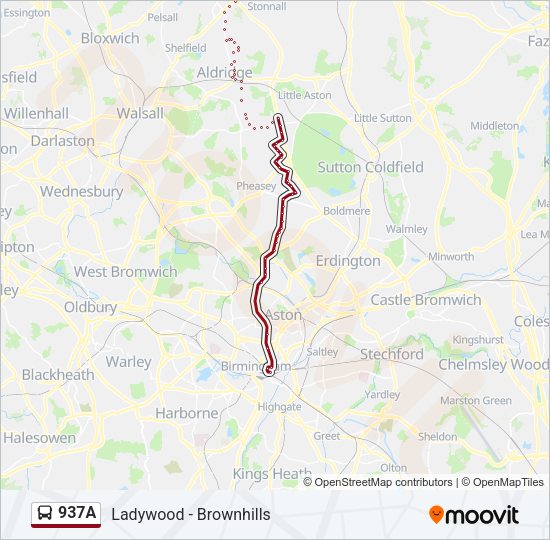 937A Bus Line Map