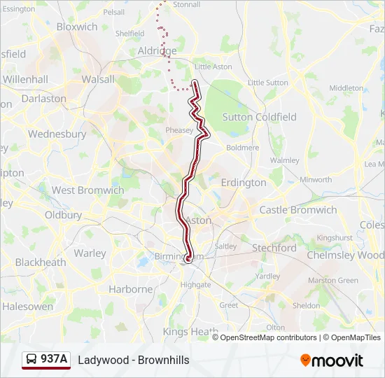 937A Bus Line Map