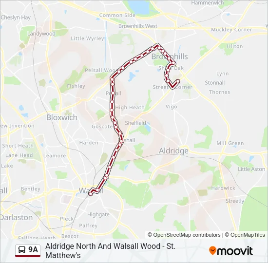 9A Bus Line Map