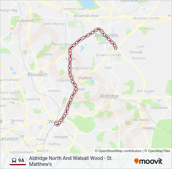9A Bus Line Map