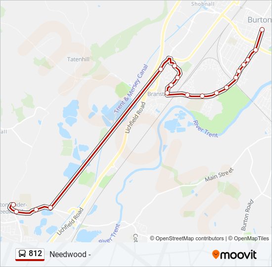 Bus 812 Route Map 812 Route: Schedules, Stops & Maps - Burton Upon Trent (Updated)