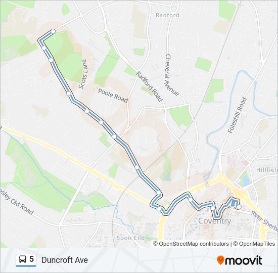 5 Bus Line Map