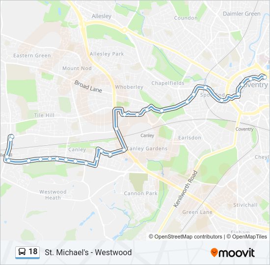 18 Bus Line Map