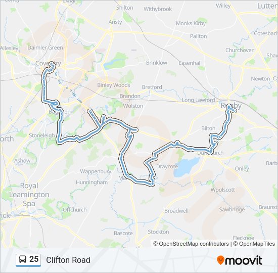 25 Bus Line Map