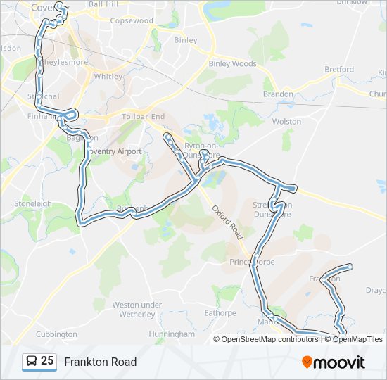 25 Bus Line Map