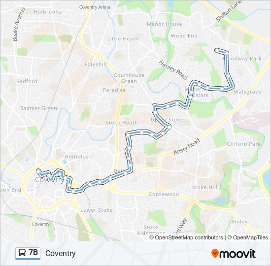 7B bus Line Map