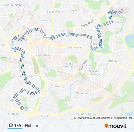 17A bus Line Map