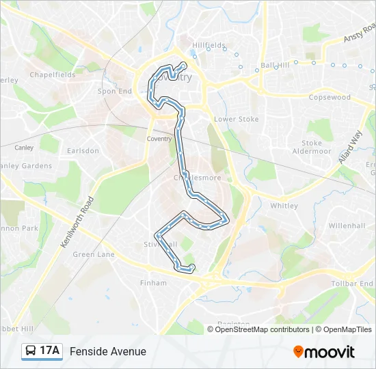 17A Bus Line Map