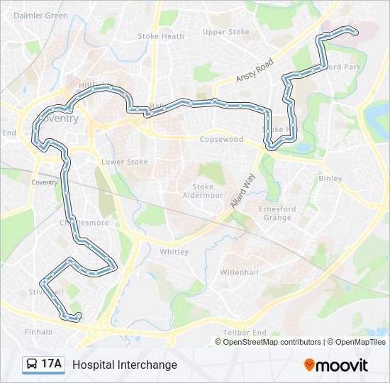 17A Bus Line Map