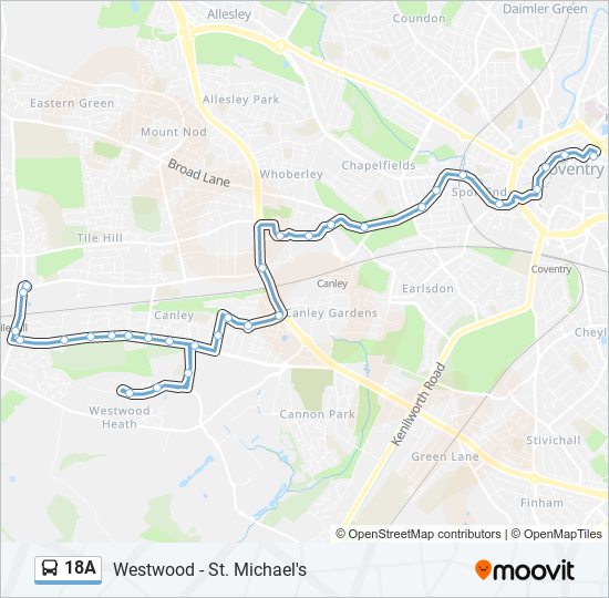 18A bus Line Map