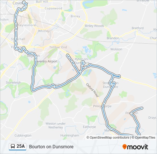 25A bus Line Map