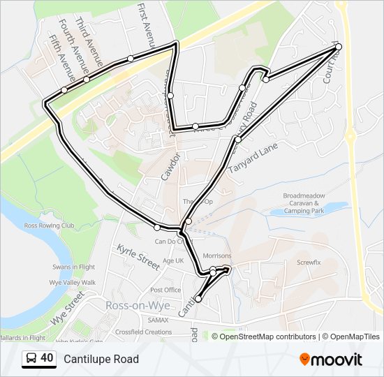 40 Bus Line Map