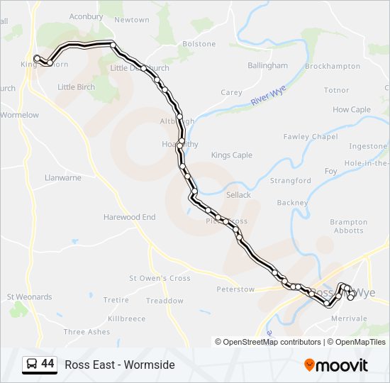 44 Bus Line Map