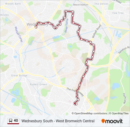 Bus 40 Route Map 40 Route: Schedules, Stops & Maps - Wednesbury (Updated)