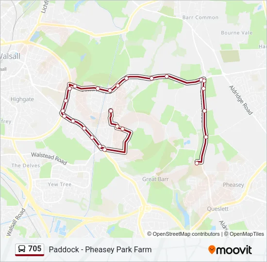 705 Bus Line Map