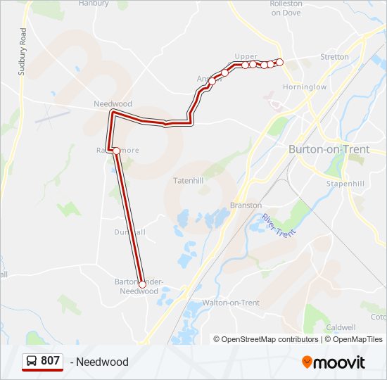 Bus 807 Route Map 807 Route: Schedules, Stops & Maps - Barton Under Needwood (Updated)