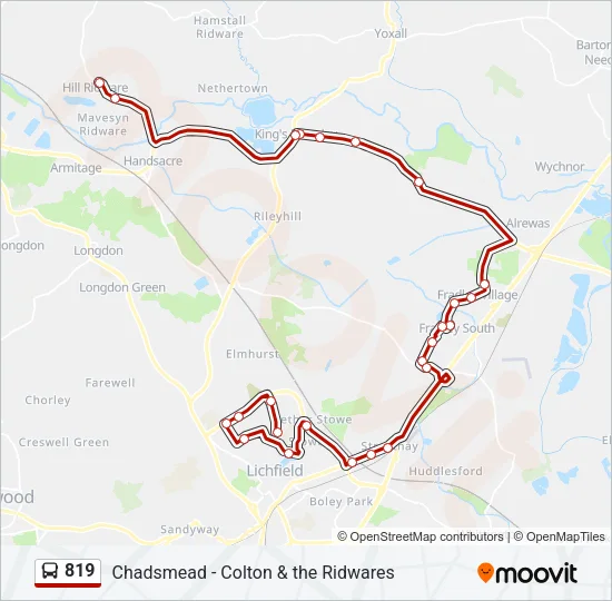 819 Bus Line Map