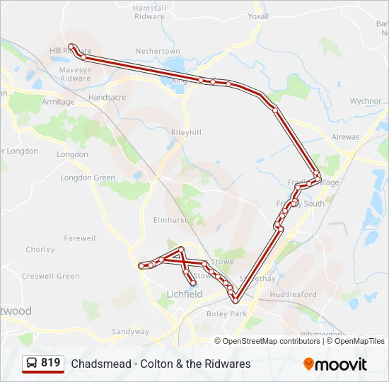 819 Bus Line Map