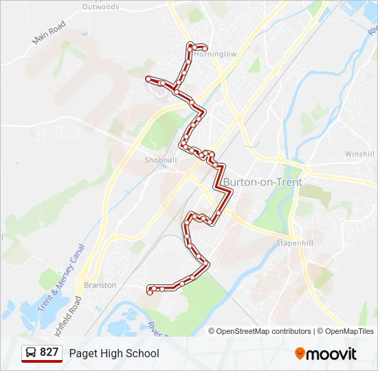 827 Bus Line Map