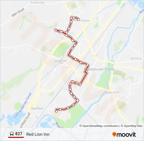 827 Bus Line Map