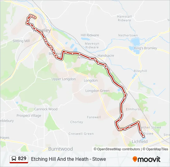 829 Bus Line Map