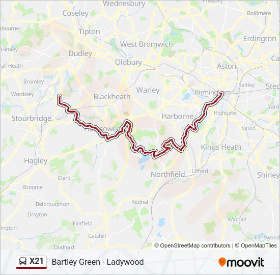 X21 Bus Line Map