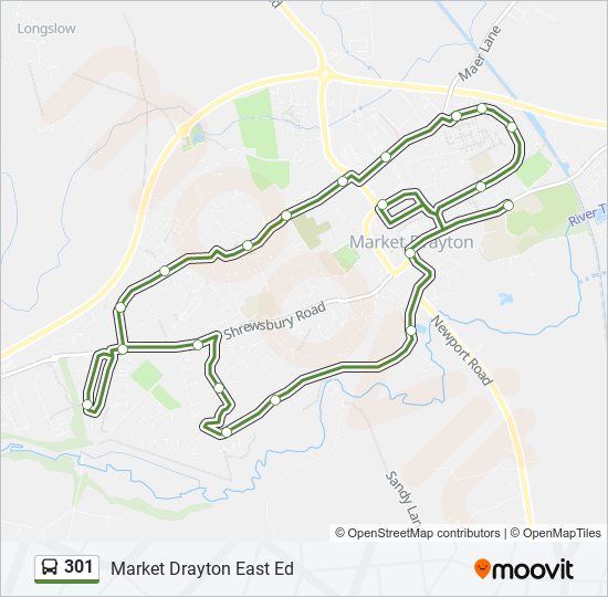 Bus 301 Route Map 301 Route: Schedules, Stops & Maps - Market Drayton Circular (Updated)