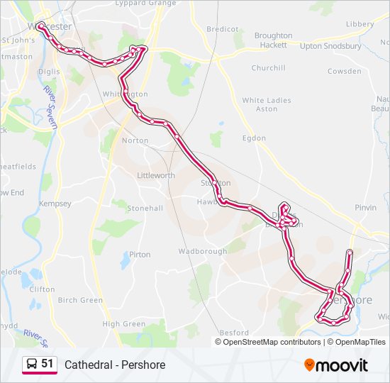 51 bus Line Map