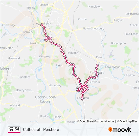 54 bus Line Map