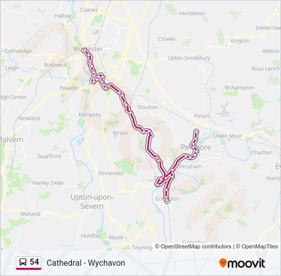 54 Bus Line Map