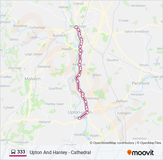 333 Route: Schedules, Stops & Maps - Upton upon Severn (Updated)