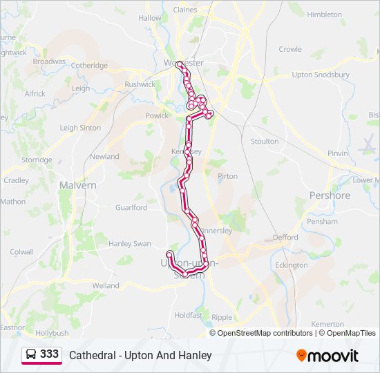 Bus 333 Route Map 333 Route: Schedules, Stops & Maps - Hanley Castle (Updated)