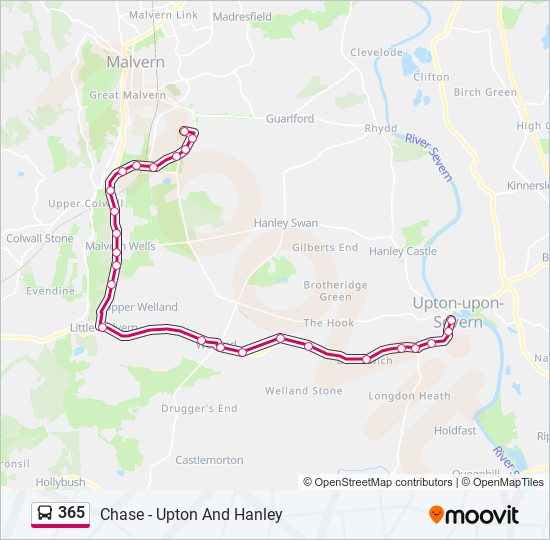 365 bus Line Map