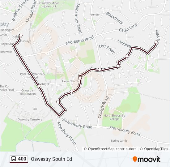 Bus 400 Route Map 400 Route: Schedules, Stops & Maps - Aston Close Jct (Opp) (Updated)