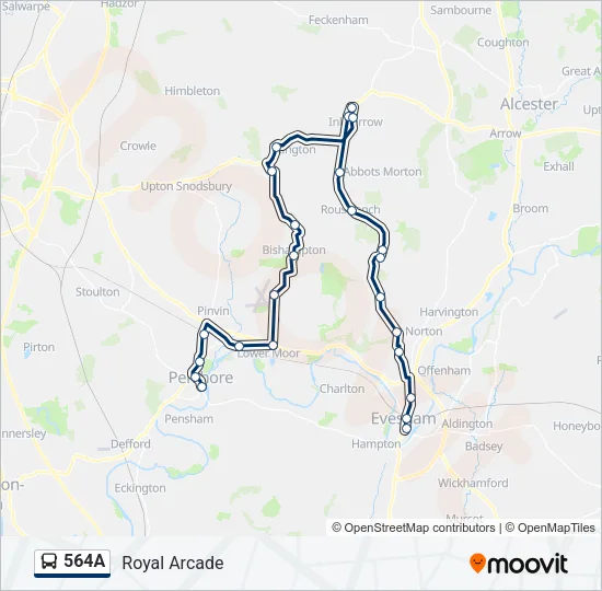 564A Bus Line Map