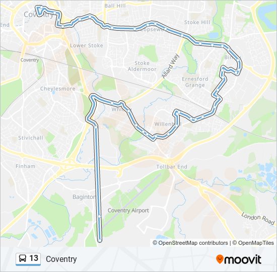 13 bus Line Map