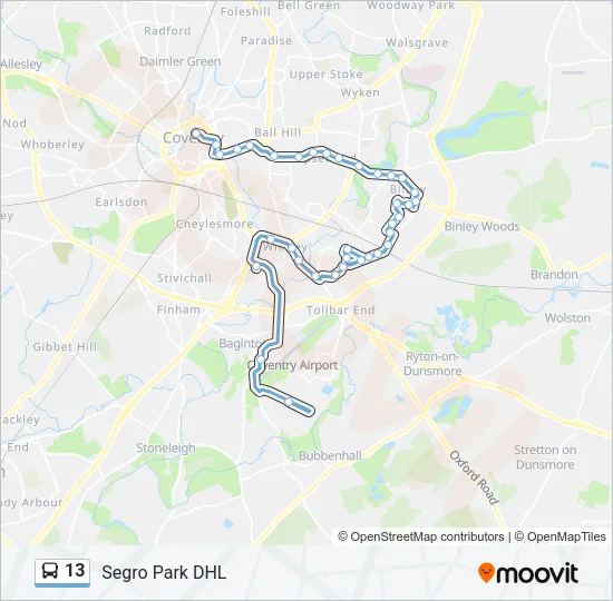 13 Bus Line Map