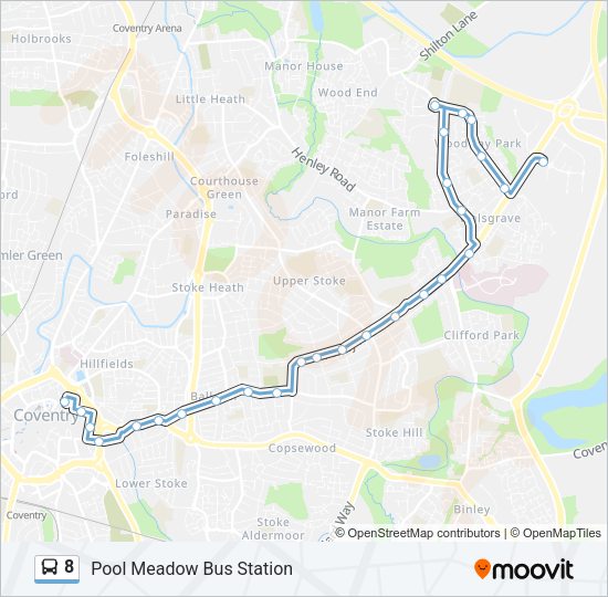 8 Bus Line Map