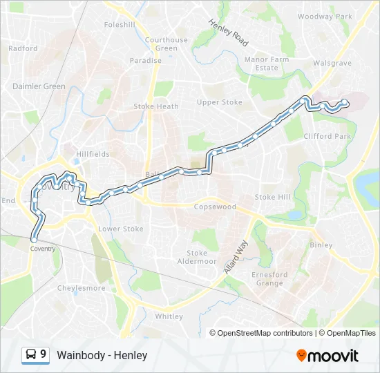 9 Bus Line Map