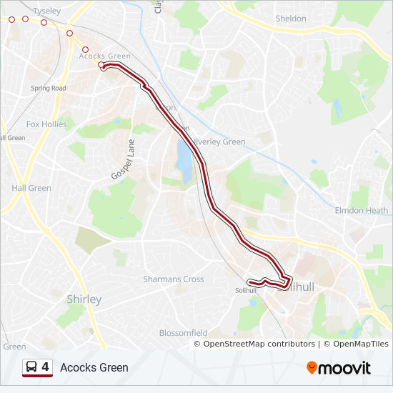 Bus 4 Route Map 4 Route: Schedules, Stops & Maps - Solihull (Updated)