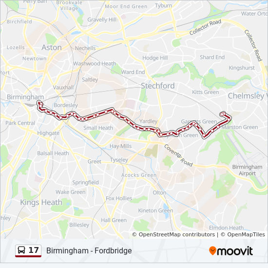 Bus 17 Route Map 17 Route: Schedules, Stops & Maps - Digbeth (Updated)