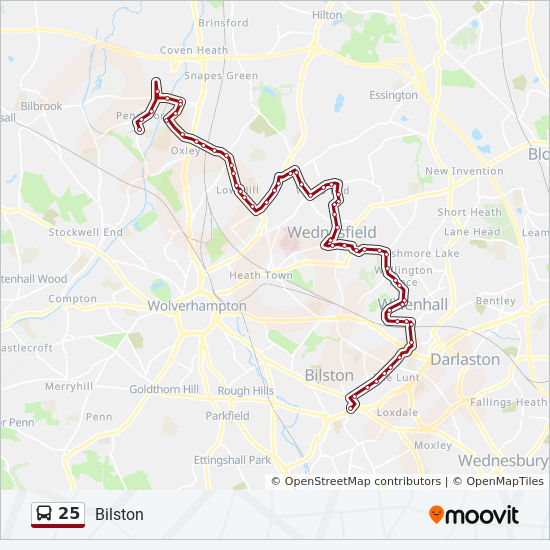 Bus 25 Route Map 25 Route: Schedules, Stops & Maps - Bilston (Updated)