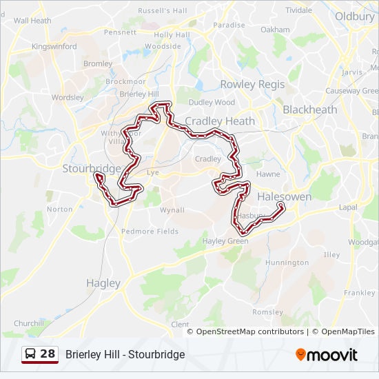 Bus 28 Route Map 28 Route: Schedules, Stops & Maps - Merry Hill (Updated)