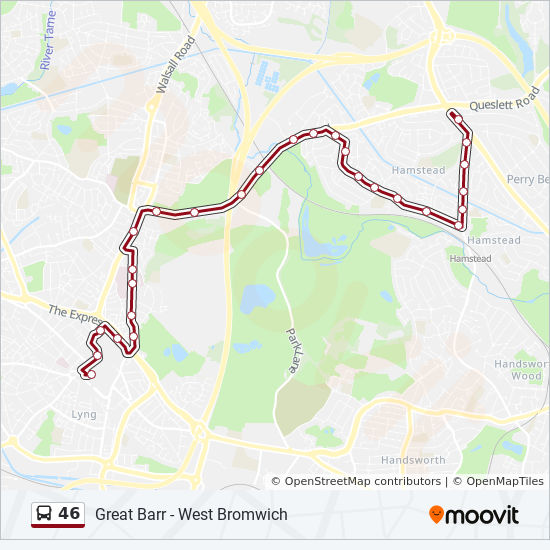 Bus 46 Route Map 46 Route: Schedules, Stops & Maps - Great Barr (Updated)