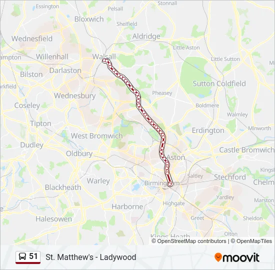 51 Bus Line Map