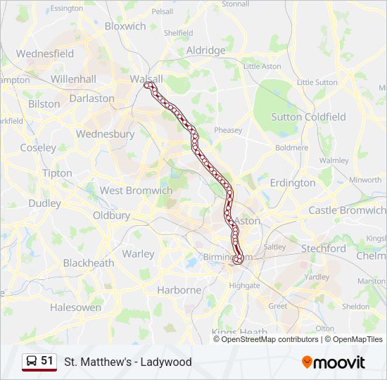 51 Bus Line Map